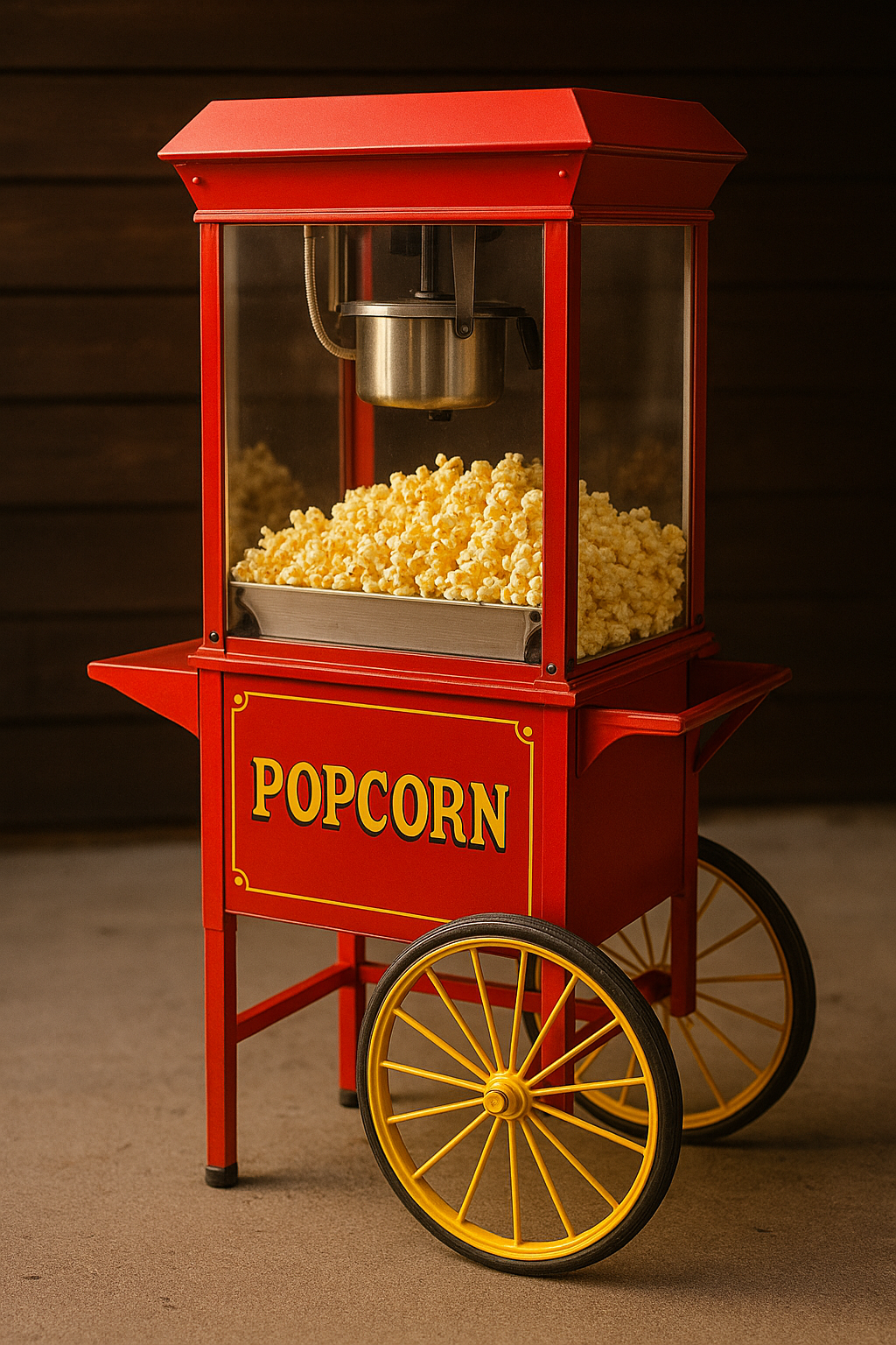 빈티지 이동식 팝콘 기계